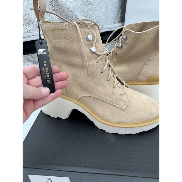 NEW $200 Womens Sorel Hi-Line Heel Lace Waterproof Boots, 7 Gorpcore - Picture 5 of 9